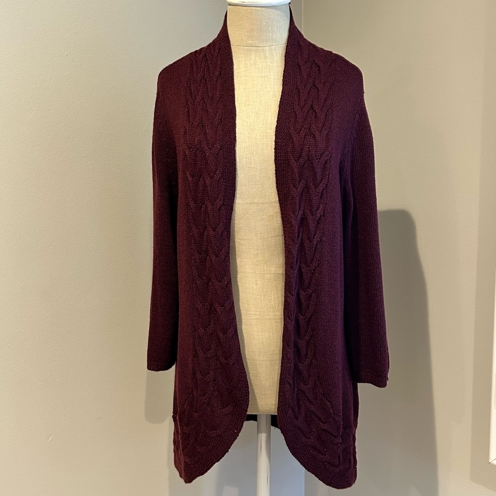 Amber Sun Maroon Knit Cardigan